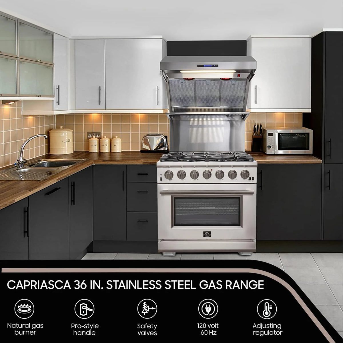 36" Freestanding Gas Range V8520