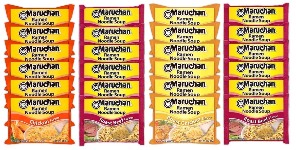 Instant Noodle Soup Variety Mix 24 Packs 4 Flavors U5879