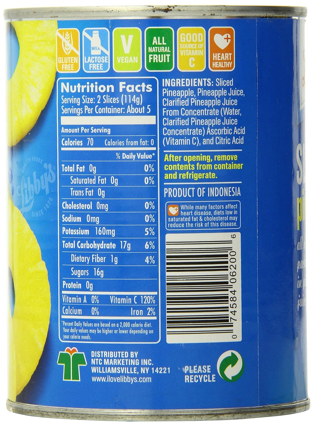 Sliced Pineapple, 20 Ounce (Pack of 12) J93578
