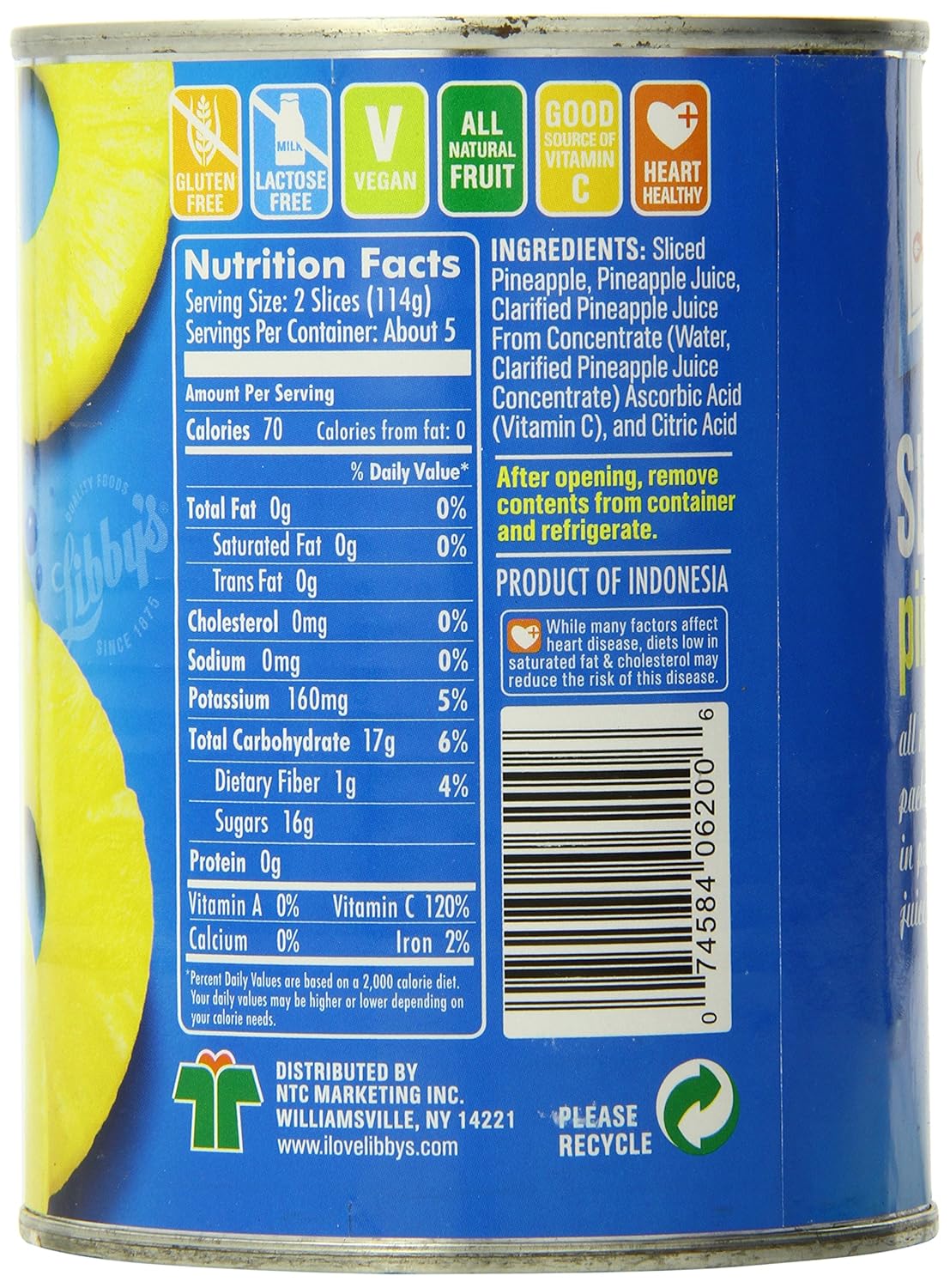 Sliced Pineapple, 20 Ounce (Pack of 12) J93578