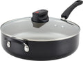 Black 6 Quart Nonstick Saute Pan with Lid E600