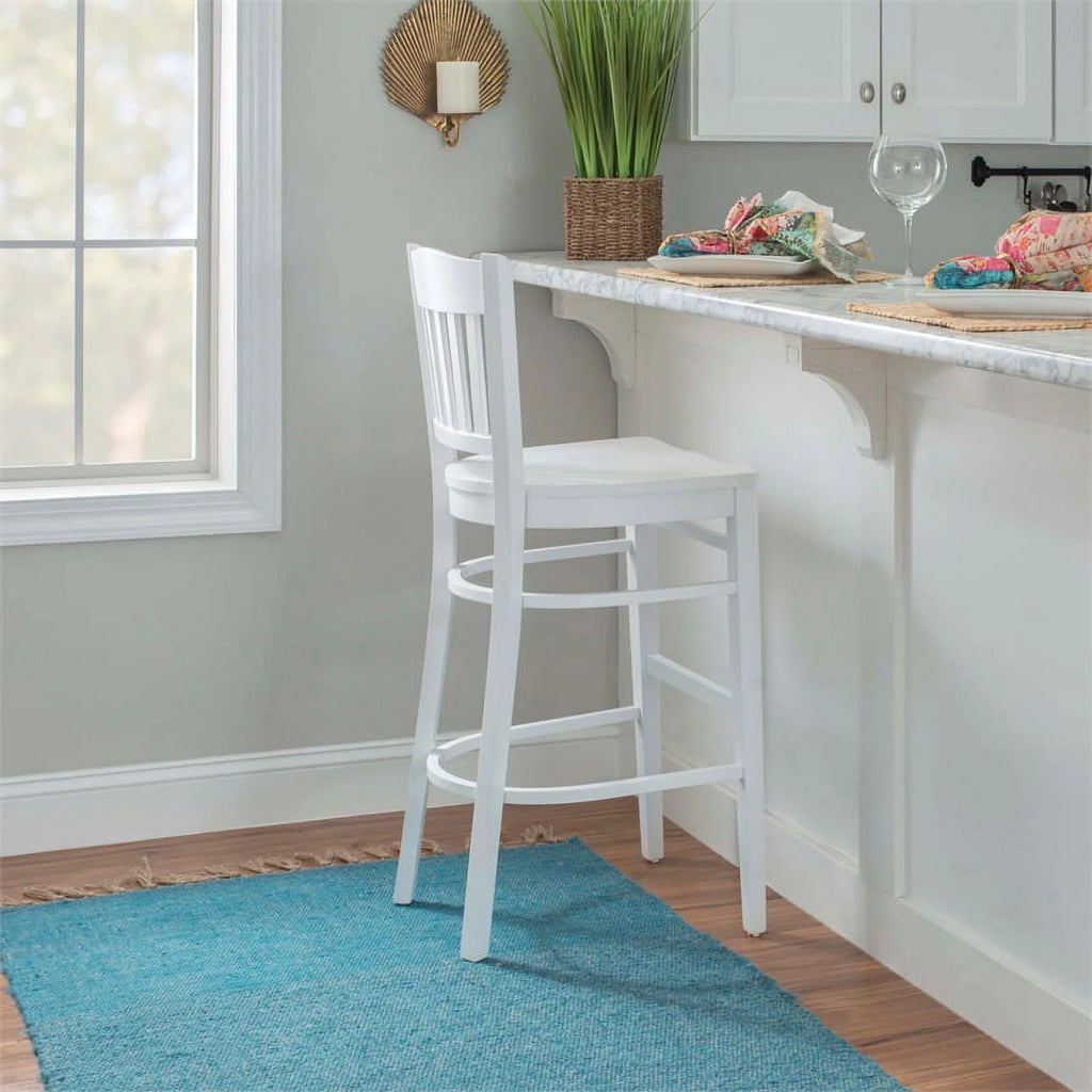 White Wood Barstools Set of 2 N3009