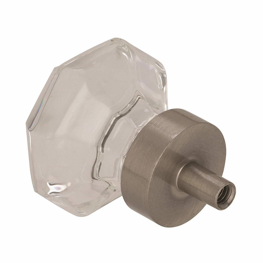 Crystal Knob, Satin Nickel, 1-Inch Diameter F4942