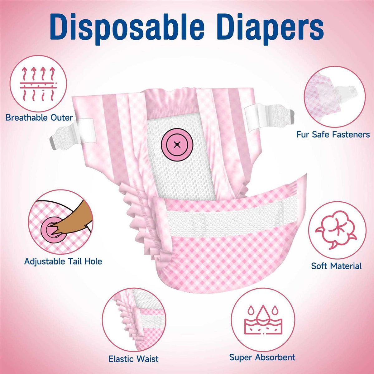 Soft Disposable Dog Diapers S3819