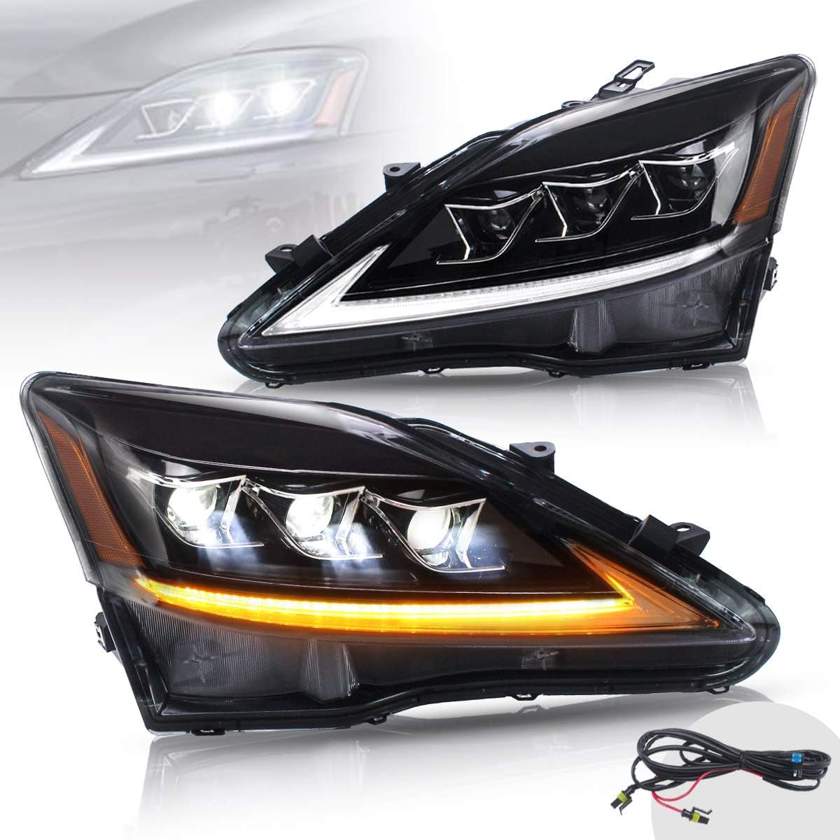 Full LED Amber Reflector Headlights & Red Taillights Assembly Z663785