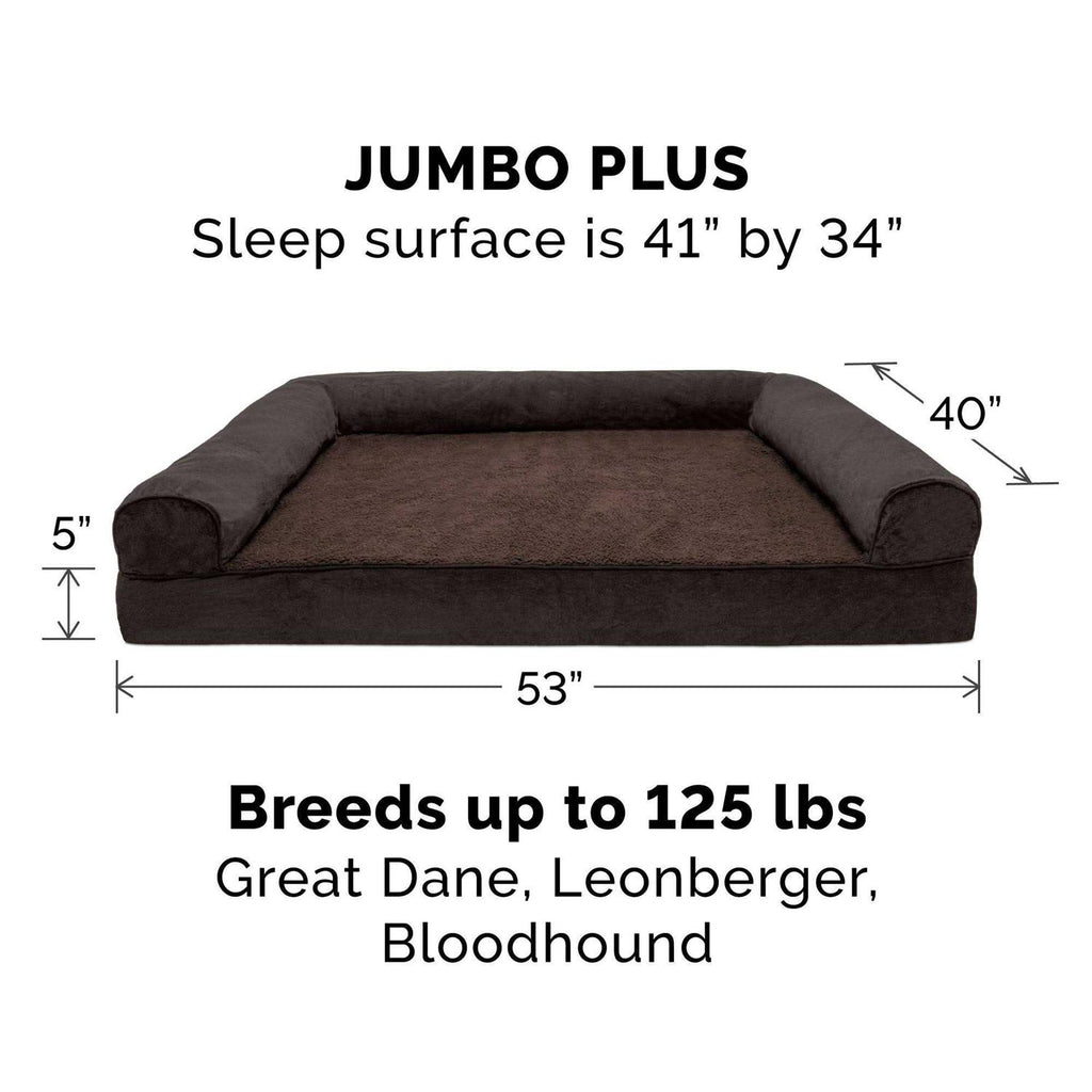 Faux Fleece Chenille Sofa Pet Bed W402944