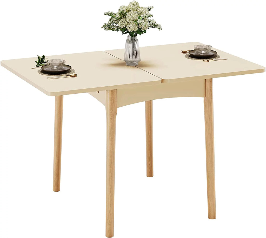 Folding Dining Table with Hidden Storage, Beige B8534