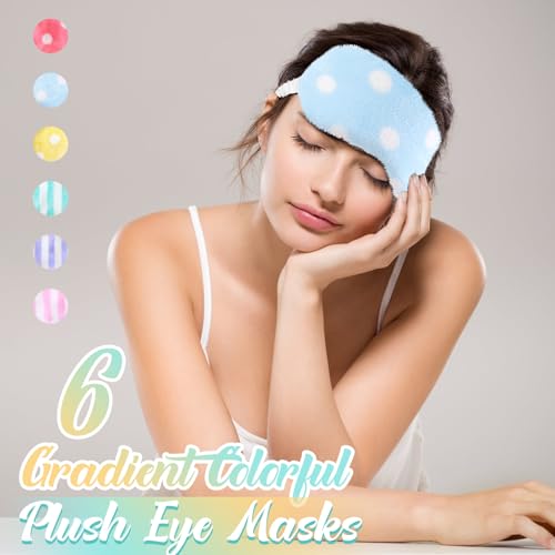 6 Pcs Plush Silk Sleep Eye Mask K356