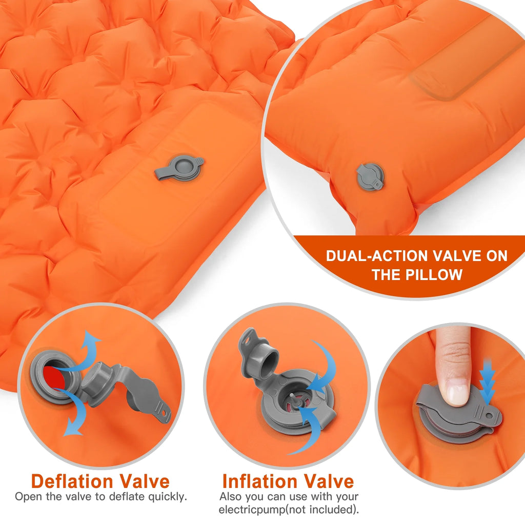 Ultralight Waterproof Camping Air Mattress Sleeping Pad with Built-in Pump W995755