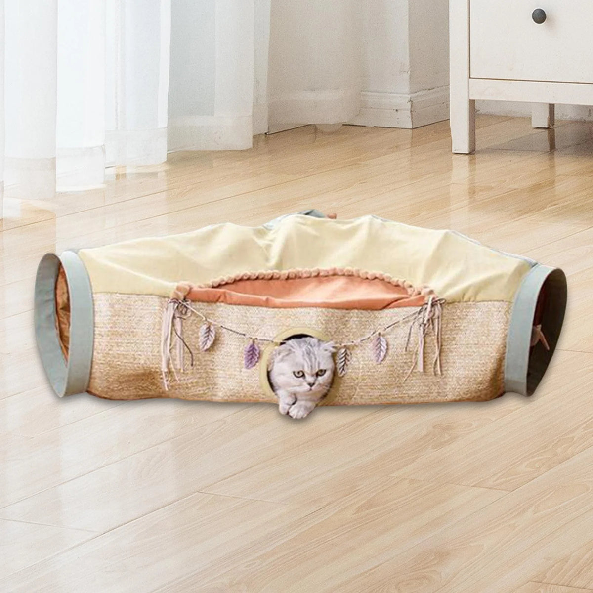 Orange and Green Folding Cat Tunnel Tube Maze L511524