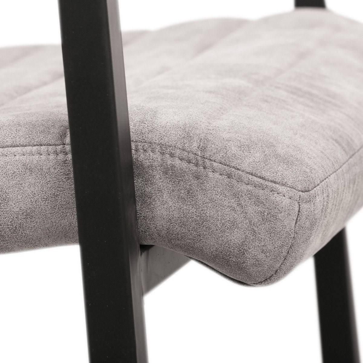 Set of 2 Modern Dining Side Chair with Leatherette - Black Grey K79653