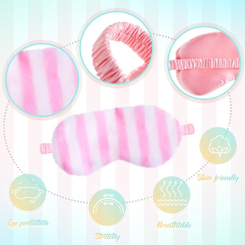 6 Pcs Plush Silk Sleep Eye Mask K356