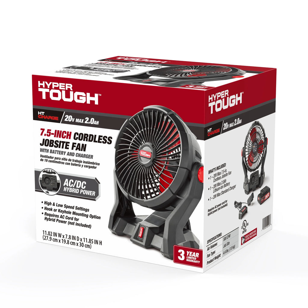 7.5 in. Cordless Fan with 2.0Ah Lithium-Ion Battery W21317