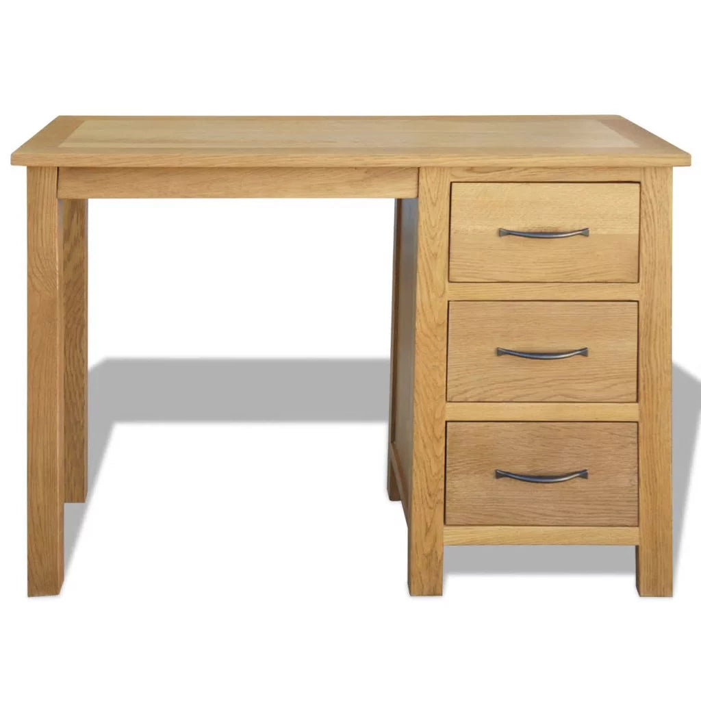 Solid Oak Wood Desk with 3 Drawers B2942