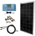 100 Watt Solar Panel Kit with LCD PWM Charge Controller + Solar Cable + MC4 Connectors + Mounting B J782002