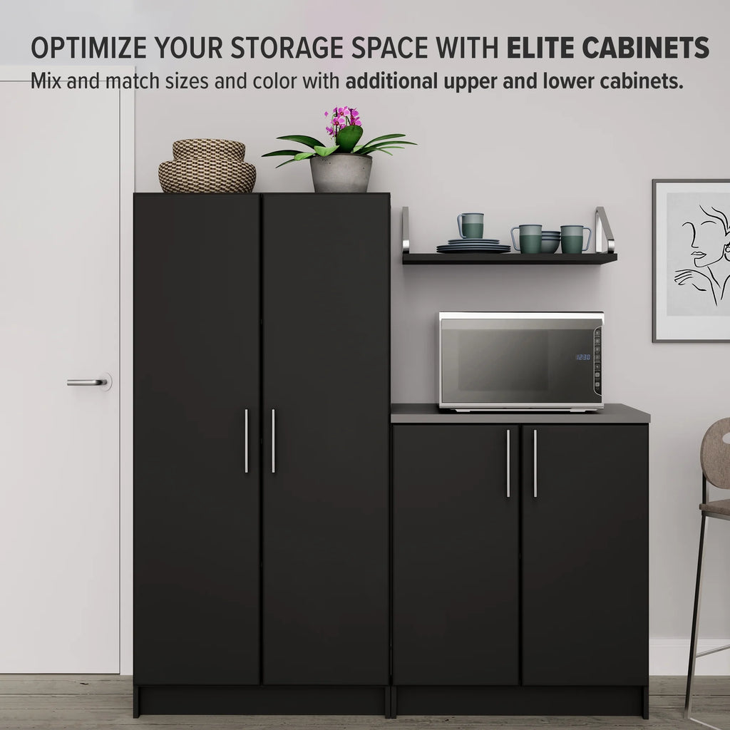 Black 32" Storage Cabinet with 1 Adjustable Shelf U25321