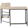 L-shaped Corner Computer Desk Workstation Wood and Metal Large Size Y5475