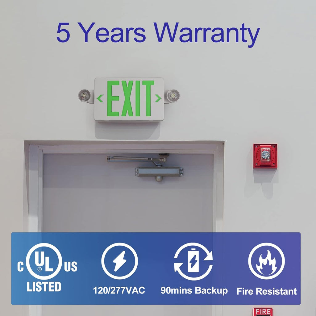 4PCS LED Exit Sign with Emergency Lights W819408