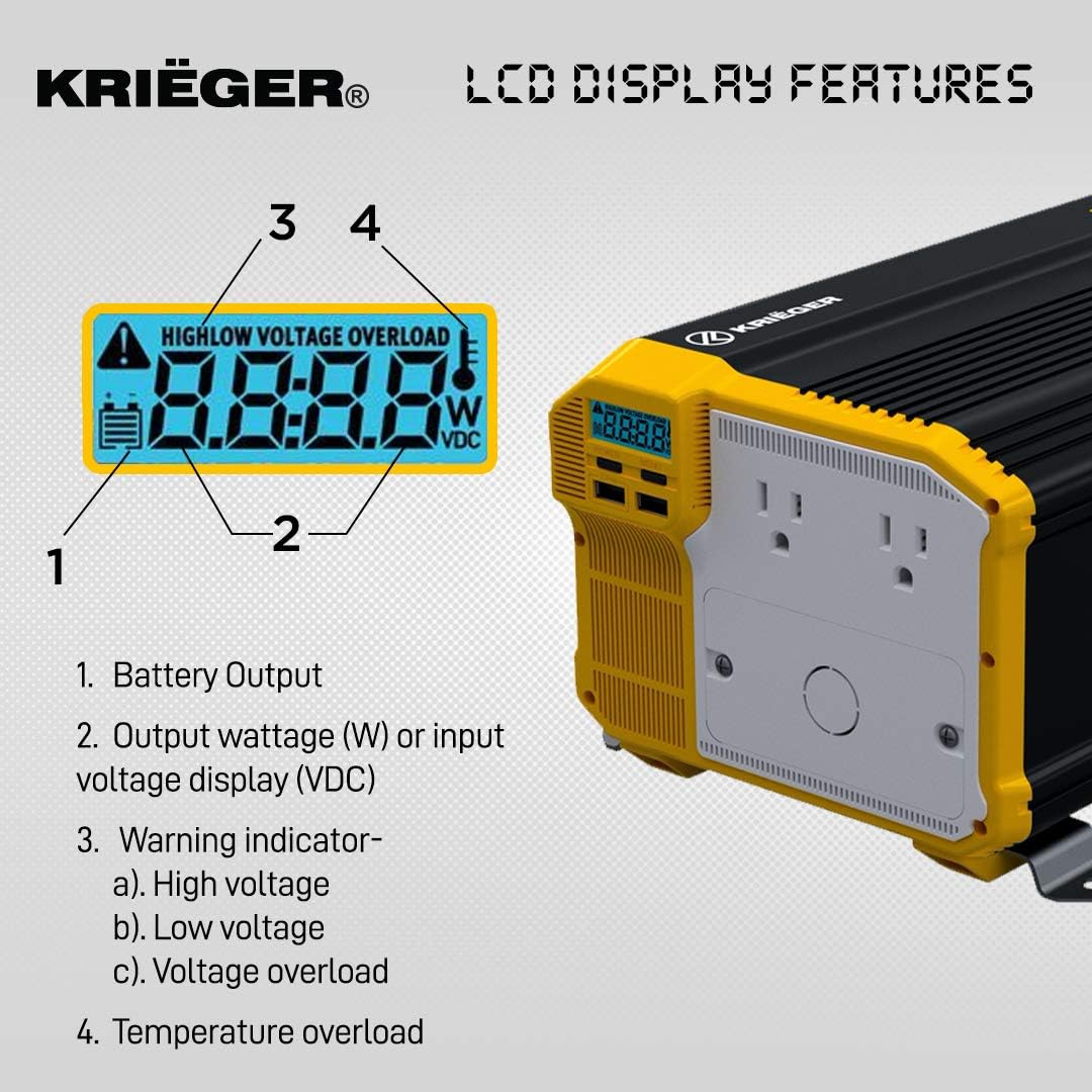 3000 Watts 12V to 110V Modified Sine Wave Power Inverter Q332495