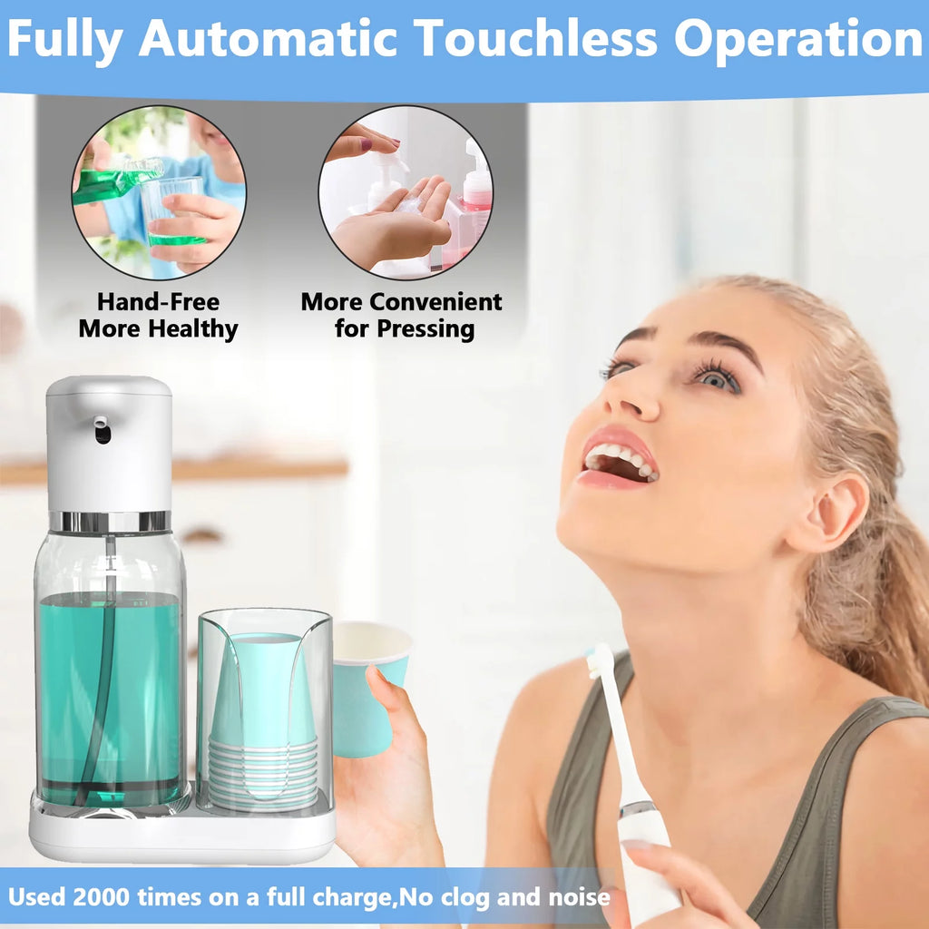 25oz Electric Mouthwash Dispenser with Cup Holder C4236