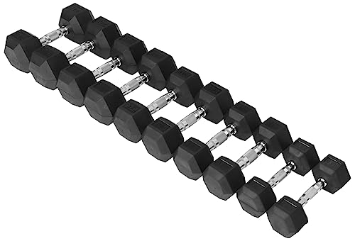Rubber Coated Hex Dumbbell Weight Set D1912