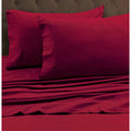 Queen Heavyweight Flannel Solid Fitted Sheet Deep Red J51711