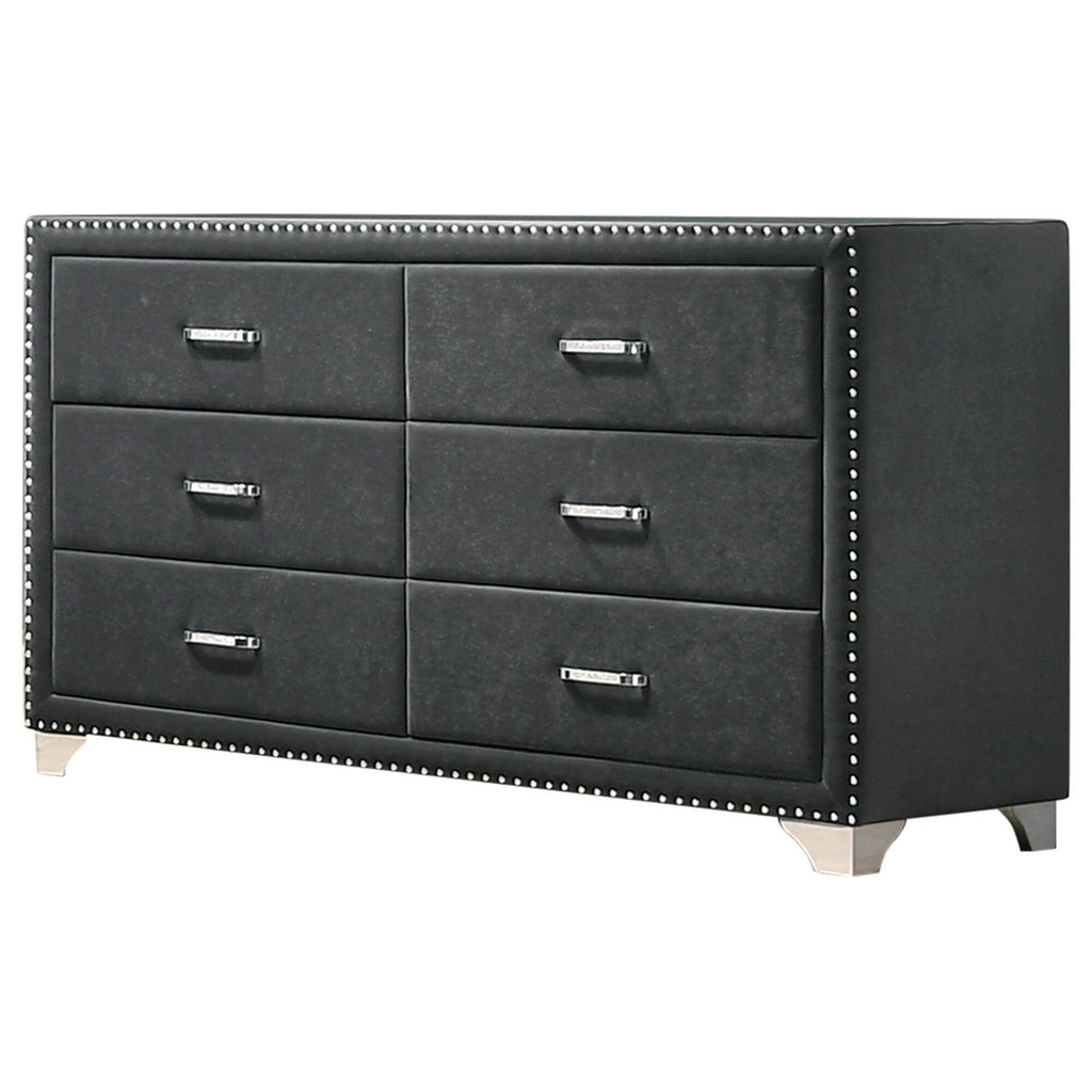 Grey Queen Wingback Upholstered Bed C84022