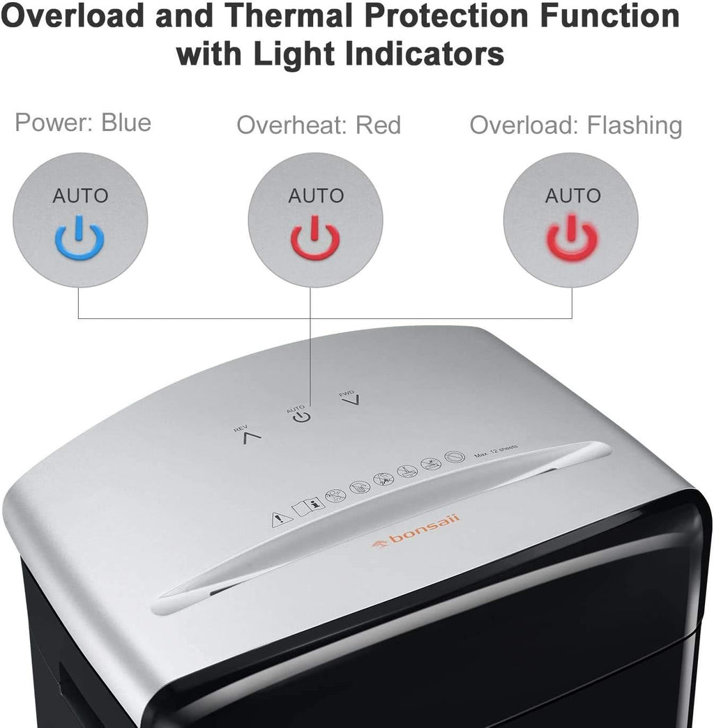 12-Sheet Micro Cut Paper Shredder with Pullout Basket M6084