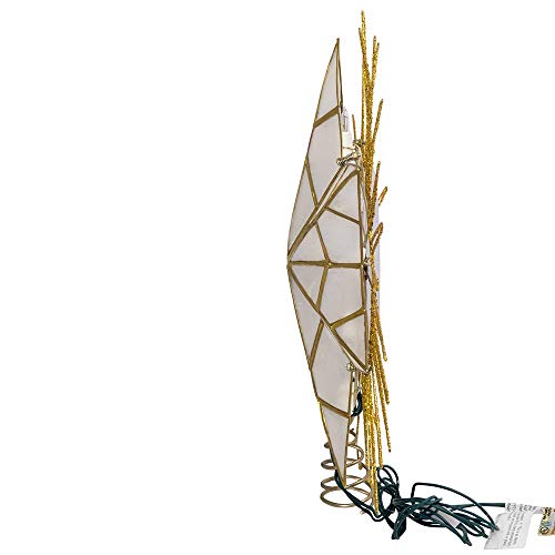 12" Gold Lighted Capiz Tree Topper Star A723