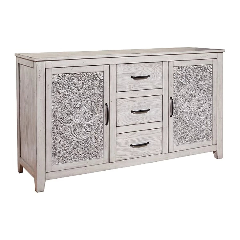 Wooden Dresser with 2 Cabinets and 3 Drawers Y2194
