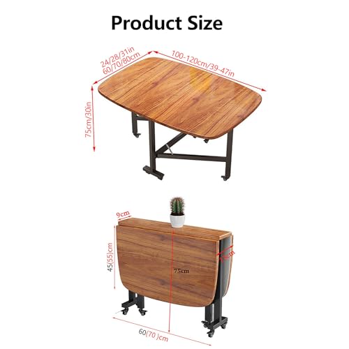 Brown Extendable Dining Table with Wheels N989