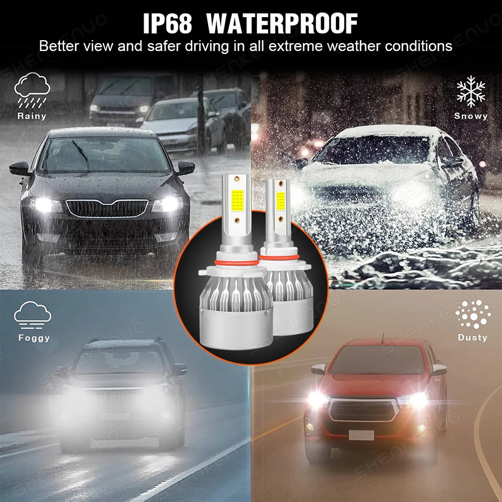 White LED Headlight Fog Light Bulbs Kit B1404