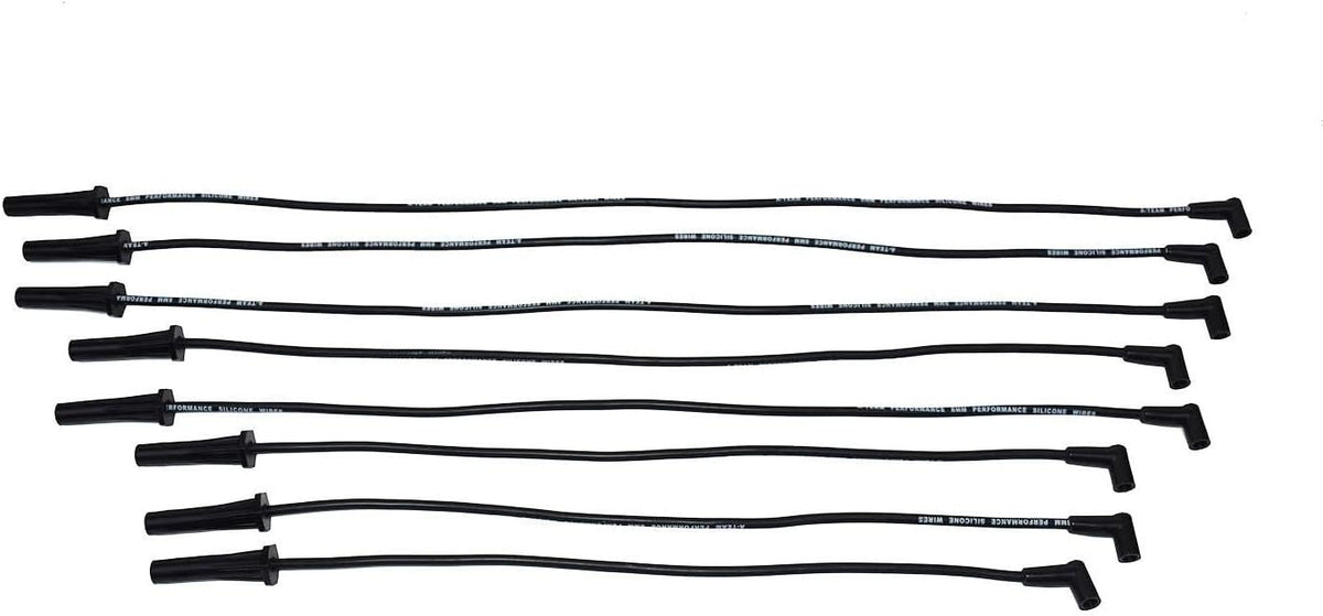 8.0mm Spark Plug Wires, 50K Volt Coil, Black Distributor G1880