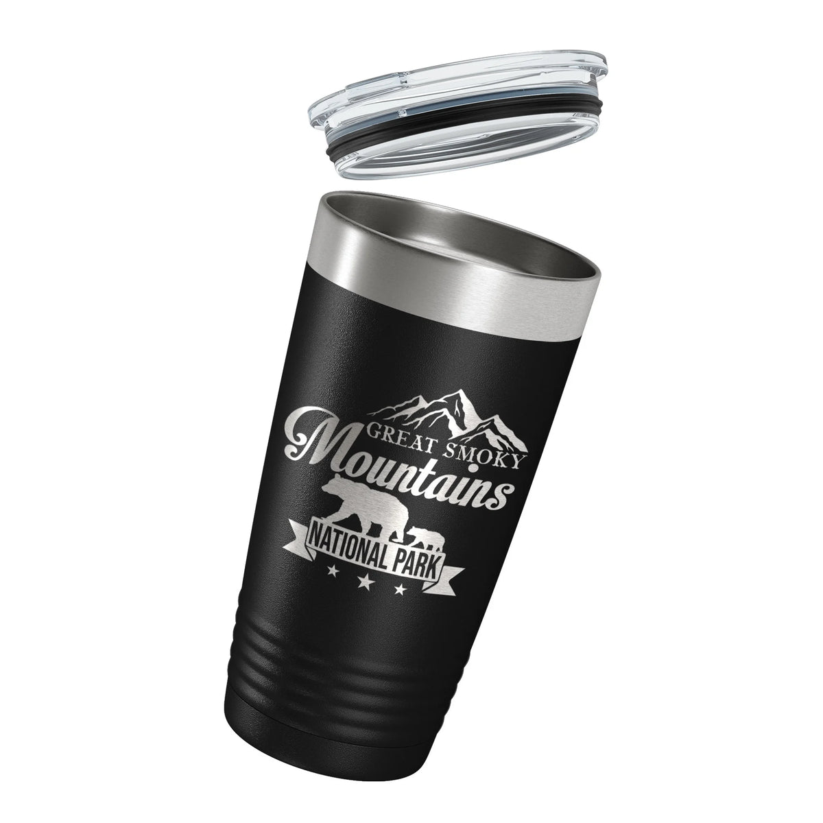 Black Insulated Laser Engraved Travel Mug 20 oz K611409