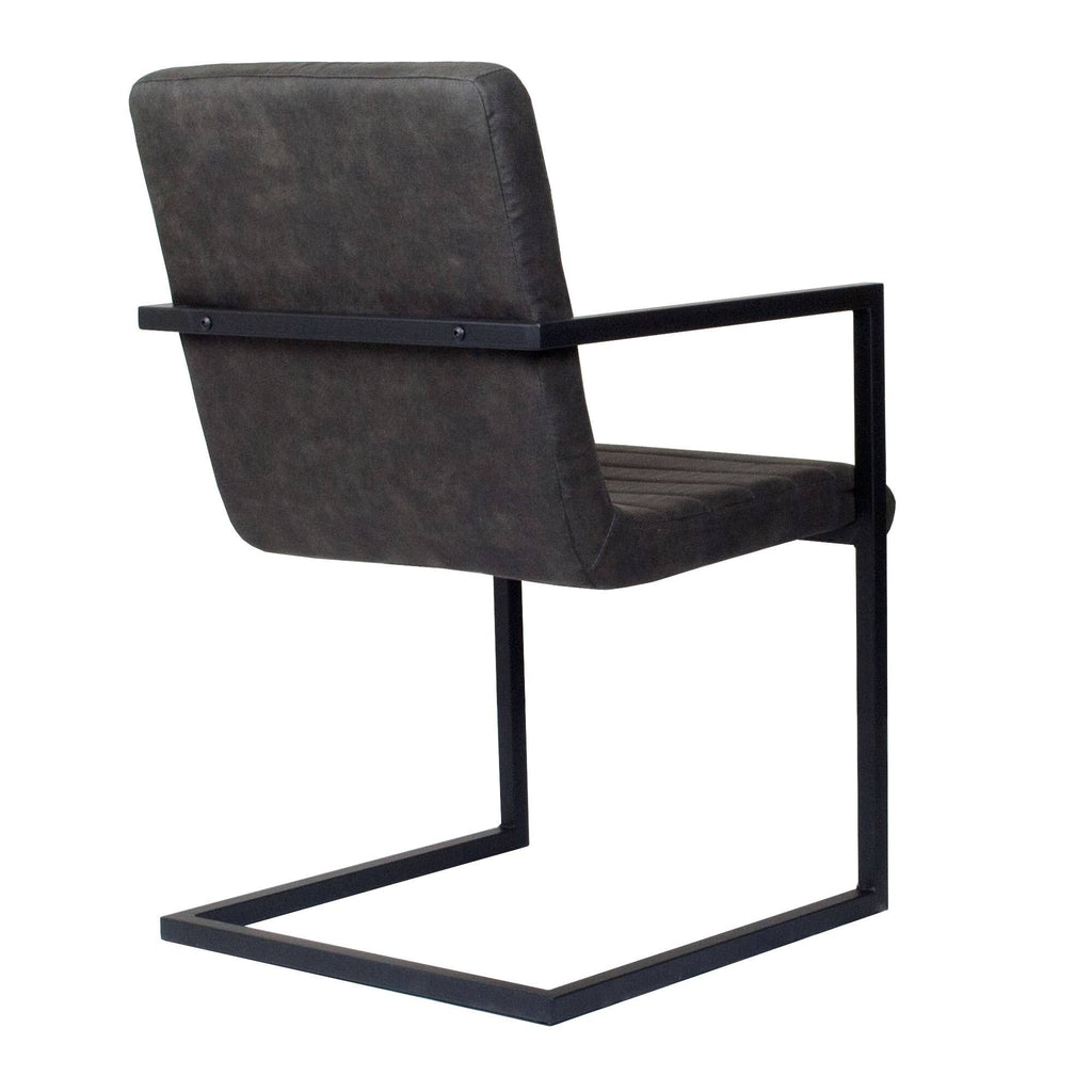Set of 2 Modern Dining Side Chair with Leatherette - Black Grey K79653