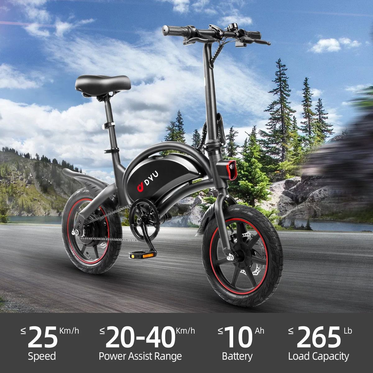 14 Folding Electric Bike 250W 36V 10Ah Pedal-Assist Y3501