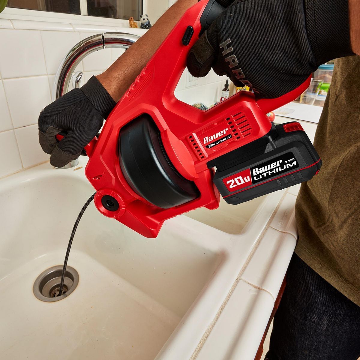 20V Cordless Automatic Feed Drain Cleaner O135
