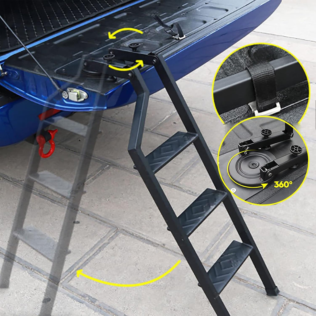 Foldable Universal Carbon Steel Tailgate Ladder Step C695