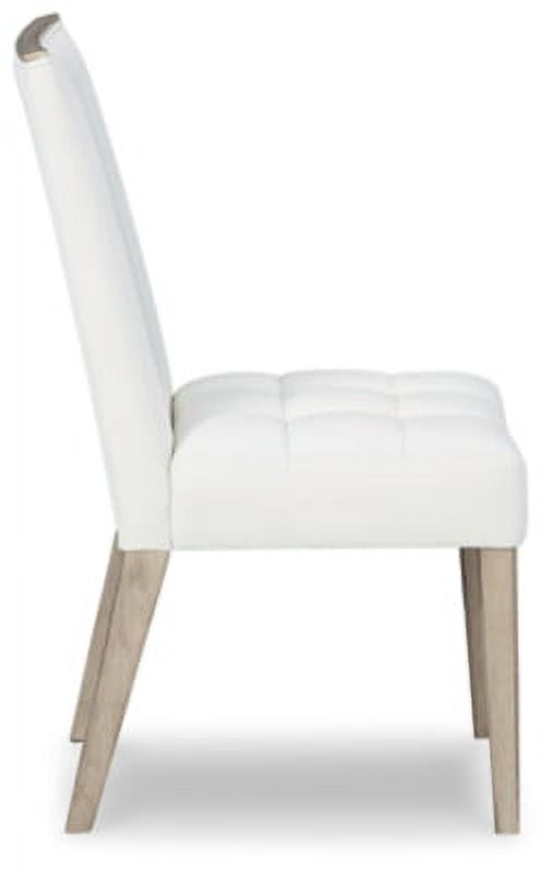White & Beige Upholstered Side Chair, 2 Count X37964
