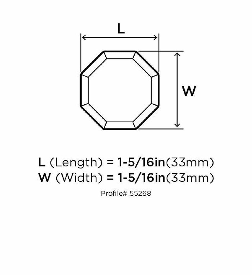 Crystal Knob, Satin Nickel, 1-Inch Diameter F4942