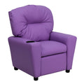 Purple Vinyl Kids Recliner with Cup Holder B4876