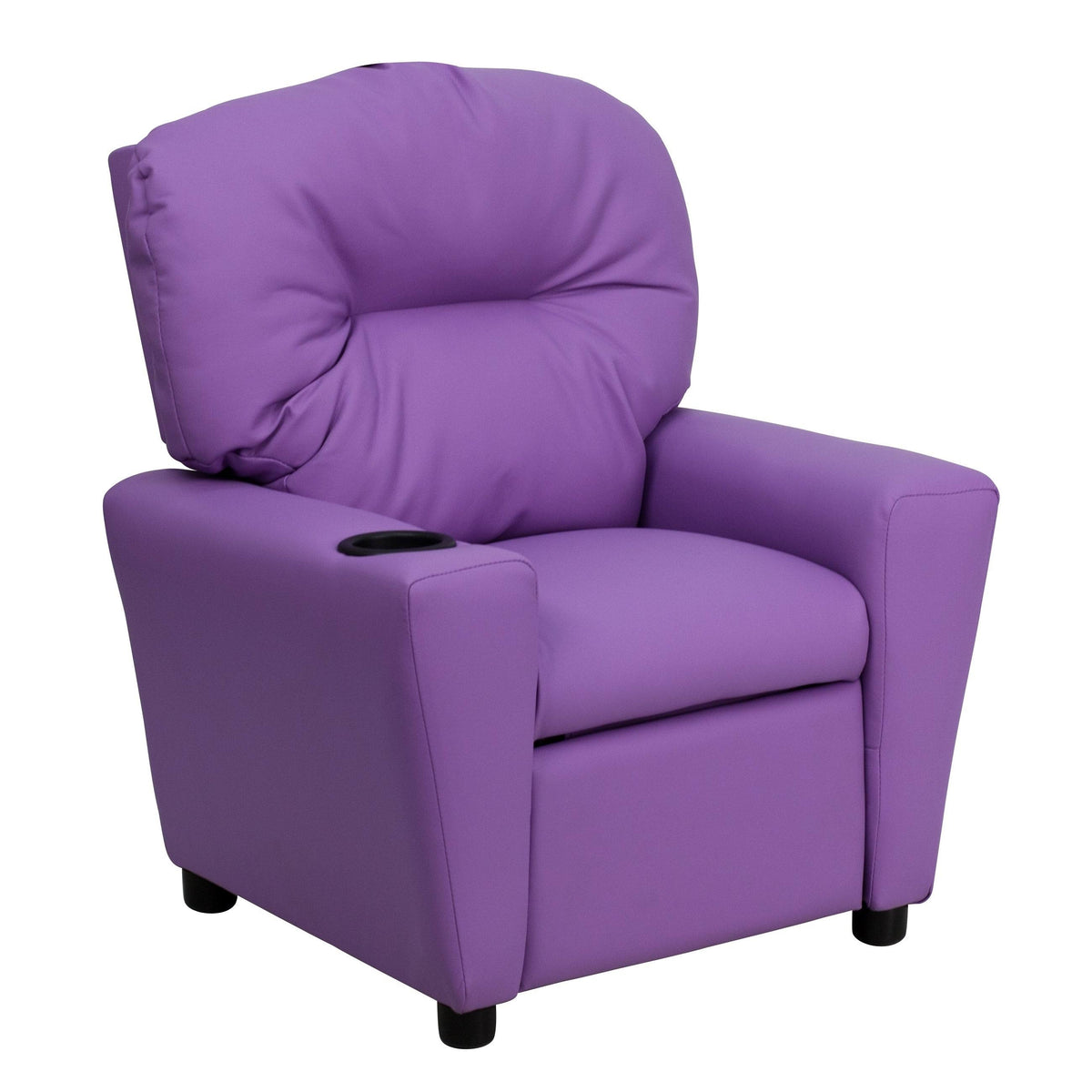 Purple Vinyl Kids Recliner with Cup Holder B4876