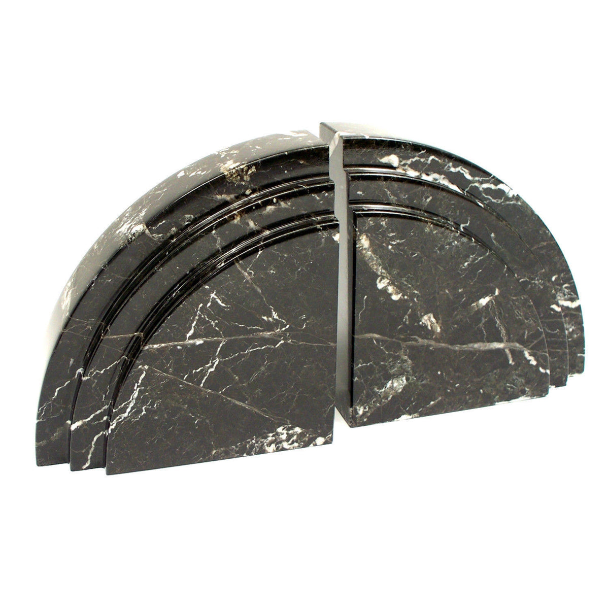 Black Zebra Marble Arch Bookends V65993