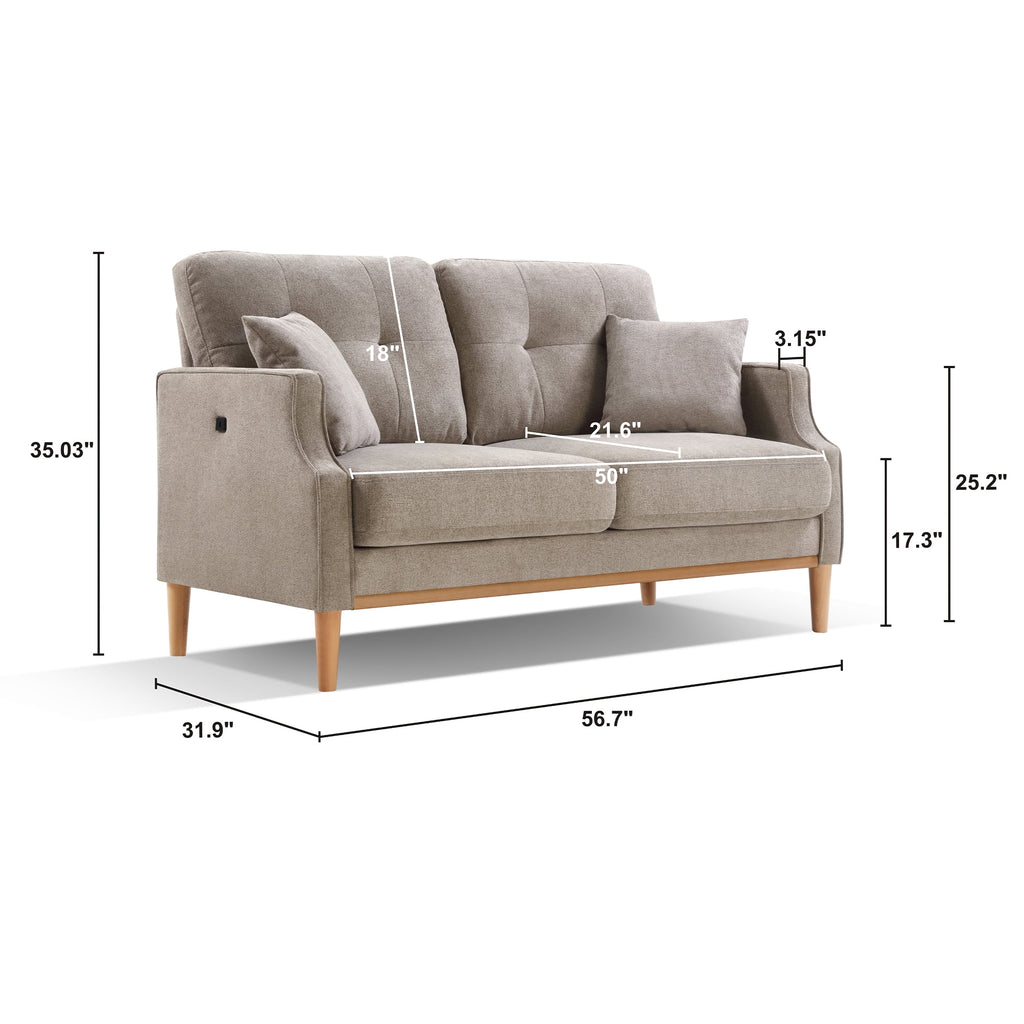 Cream Waterproof Fabric 2 Seater Sofa Q5299