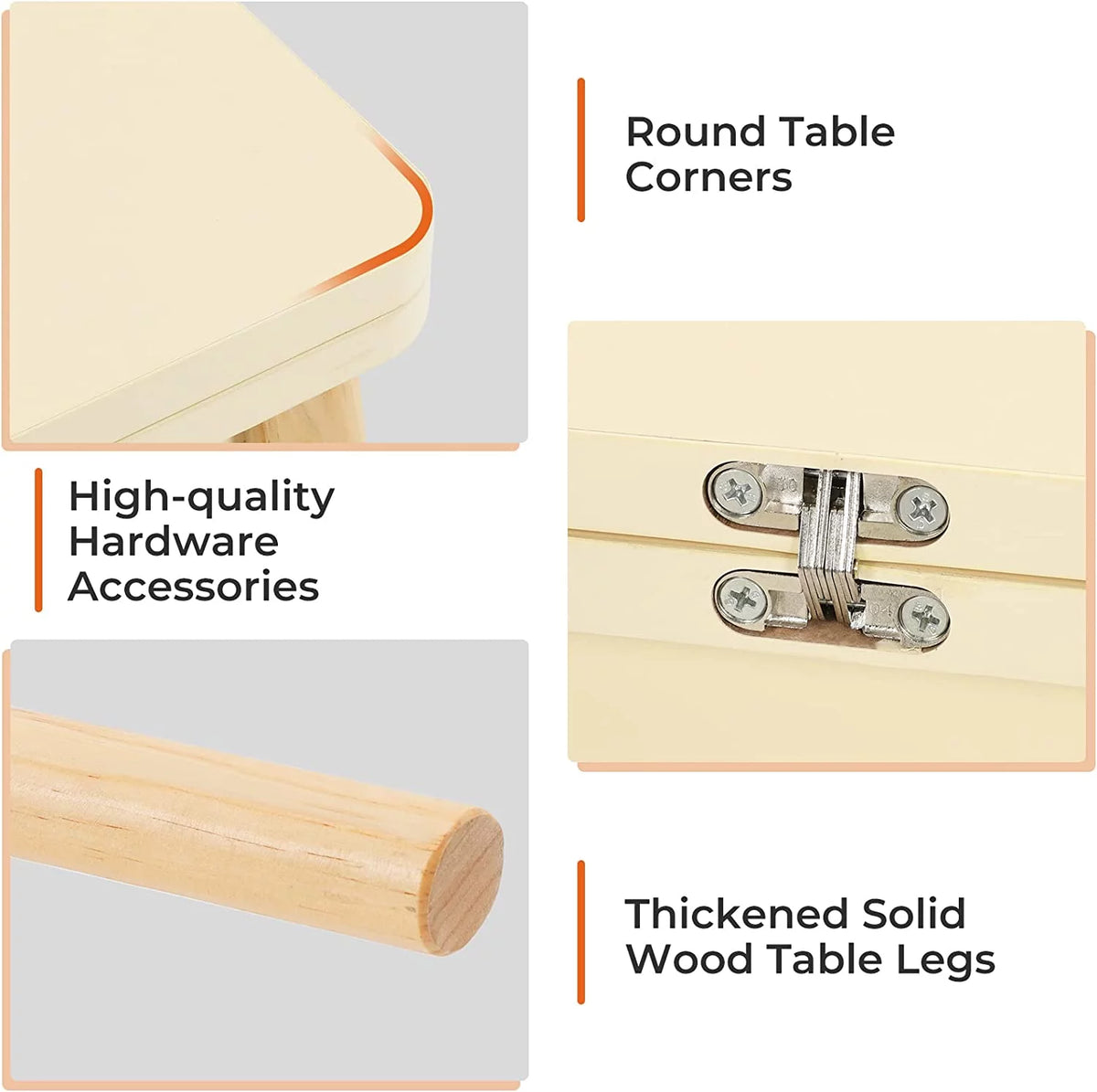 Folding Dining Table with Hidden Storage, Beige B8534