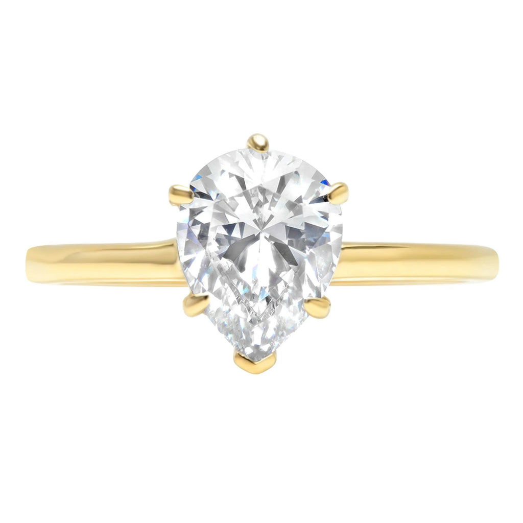 18K Yellow Gold Solitaire Engagement Ring Y796