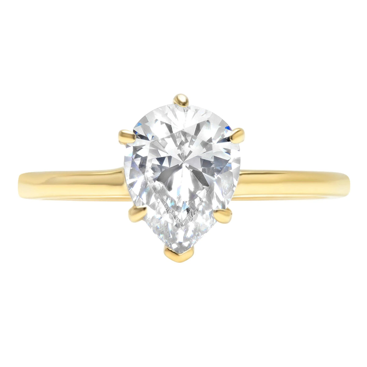 18K Yellow Gold Solitaire Engagement Ring Y796