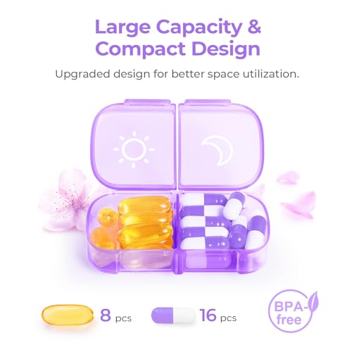 XL Weekly Pill Organizer 2 Times a Day, AM PM Pill Box 7 Day B2409