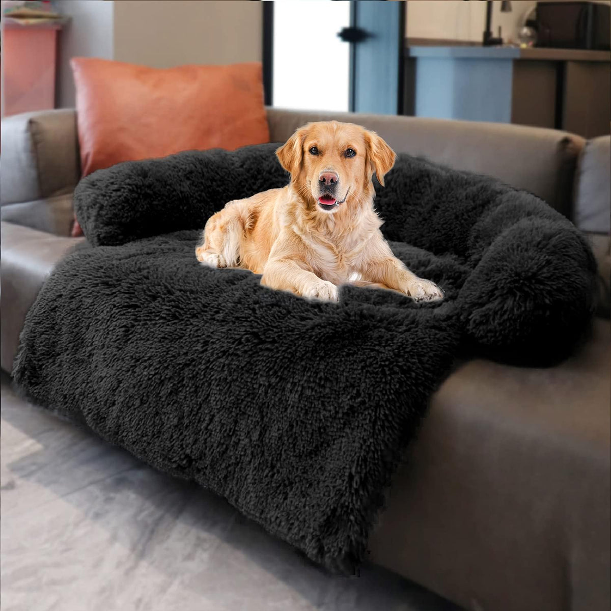 Gradient Brown Medium Plush Dog Bed M447