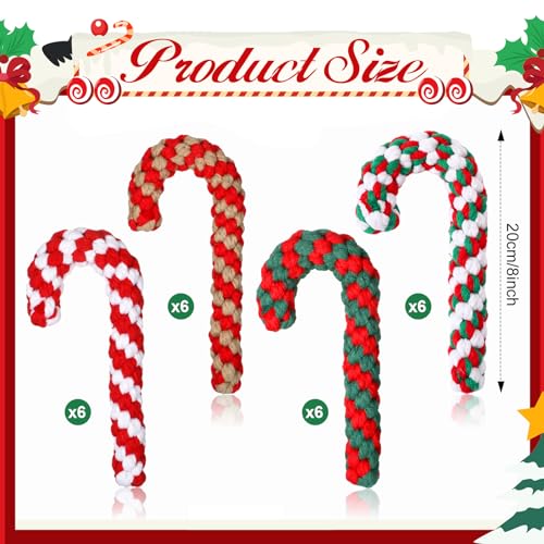 24 Pieces Christmas Dog Rope Toys Y88318